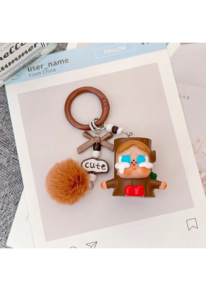 Yeni Kawaii Crybaby Keychain Karikatür Yaratıcı Üç Boyutlu Bebek Öğrencileri Okul Çantası Kolye Araba Keychain Çocuk Günü Hediye Renk: C (Yurt Dışından)