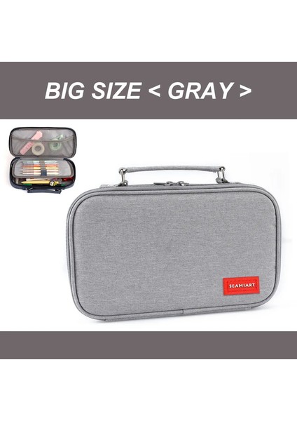 Dıart 1 Adet Büyük Kapasiteli Fermuar Kalem Kutusu Çok Işlevli Çift Katmanlı Kalem Depolama Çanta Kırtasiye Okul Kalem Kasası Renk: Büyük Gri (Yurt Dışından)