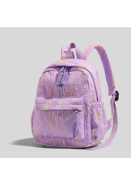 Ayarlanabilir Omuz Kayışlarına Sahip Kadın Mini Sırt Çantası - Okul, Seyahat ve Rahat Geziler Için Fermuar Kapanması, Seyahat Sırt Çantası Rengi: Mor (Yurt Dışından)