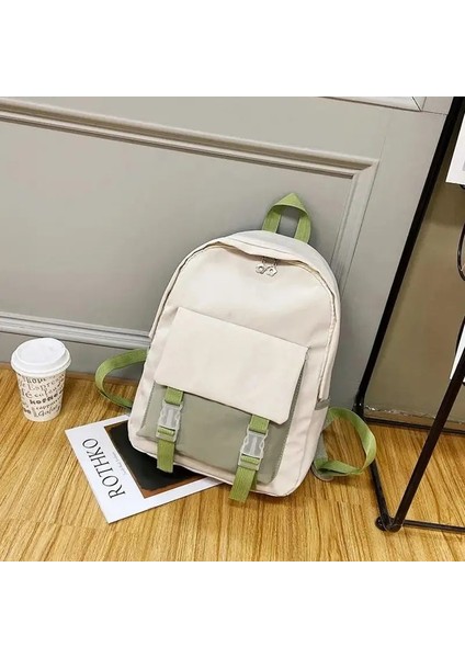 Kişiselleştirilmiş El Embroidered Snap Sırt Çantası Seyahat Su Geçirmez 2025 Yeni Büyük Kapasiteli Çiçek Dekorasyonu Öğrenciler Için Basit Çantalar: Yeşil/boyut: Özel Yok (Yurt Dışından)