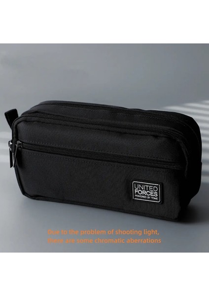 Taşınabilir Üç Katmanlı Büyük Kapasiteli Kalem Çantası Çocuk Tuval Kalem Kasası Okul Ofis Malzemeleri Depolama Çantası Su Geçirmez Kırtasiye Bagcolor: Siyah (Yurt Dışından)