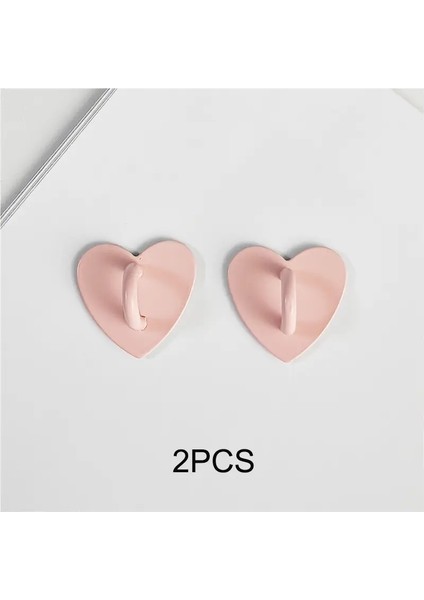 2/5pcs Sevimli Dıy Yapıştırıcı Telefon Cazibesi Metal Kalp Cep Telefonu Kılıf Yüzüğü Standı Telefon Zinciri Dekorasyon Kancaları Renk: 2pcs Pembe (Yurt Dışından)