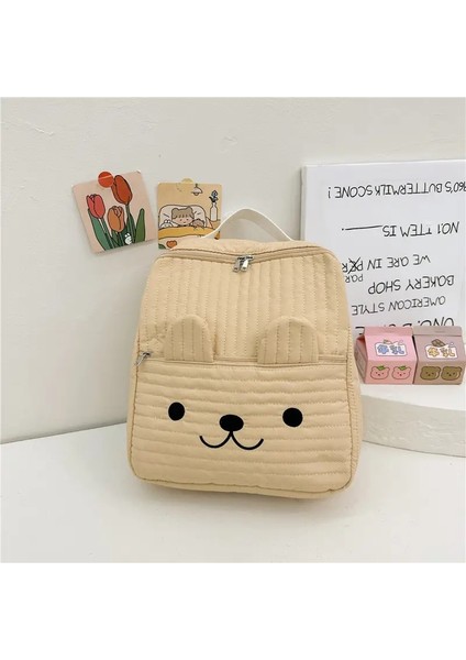 Yeni Okul Çantası Sevimli Karikatür Tuval Okul Çantaları Hafif Sırt Çantası Açık Okula Okula Dönme Anaokuluna Basit Kız Çantası Ююакcolor: Bej (Yurt Dışından)