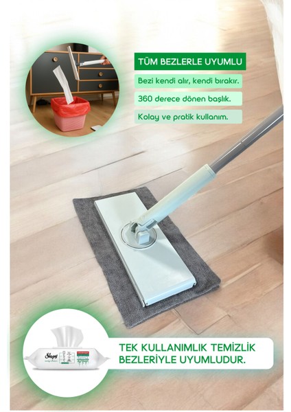 Vergina Akıllı Mop Paleti Kullan At Bez Uyumlu Mop Bezi Otomatik Yüzey Temizlik Mop Seti