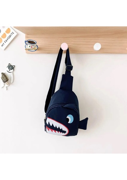 Karikatür Köpekbalığı Deseni Çocuk Su Geçirmez Naylon Crossbody Göğüs Çantası Karikatür Köpekbalığı Bel Çanta Çocuklar Için Erkek Kızlar Kızlar: Koyu Mavi (Yurt Dışından)