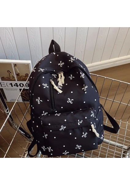 Okula Dönüş Sezon Oyuncu Yay Baskı Sırt Çantası Kapitone Çok Cep Ayarlanabilir Kayışlar Günlük Kullanım Için Büyük Kapasiteli Sırt Çantası: Siyah (Yurt Dışından)