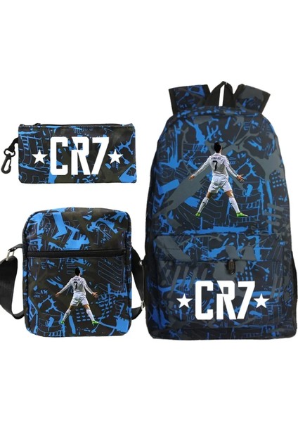 Yeni 3pcs Cr7 Sırt Çantaları Basit Stil Hafif Kız Kızlar Okul Torbaları Kapasite Gençler Dizüstü Çantası Kadın Erkekler Mochilascolor Seyahat: 4 (Yurt Dışından)