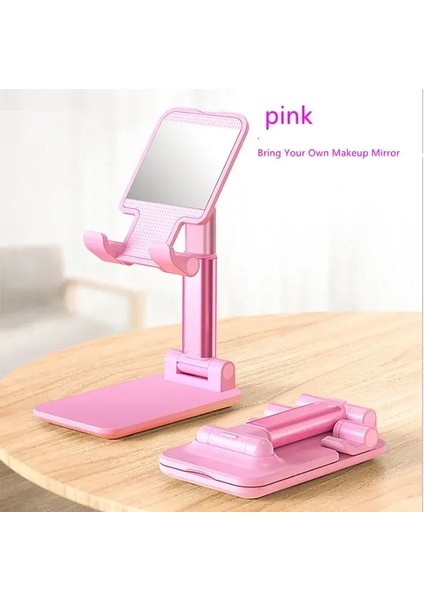 Yüksek Kaliteli Masaüstü Tablet Tutucu Masa Hücresi Katlanabilir Genişletme Destek Masası Mobil Ayarlanabilir Telefon Tutucusu Stancolor: Pembe Renk (Yurt Dışından)