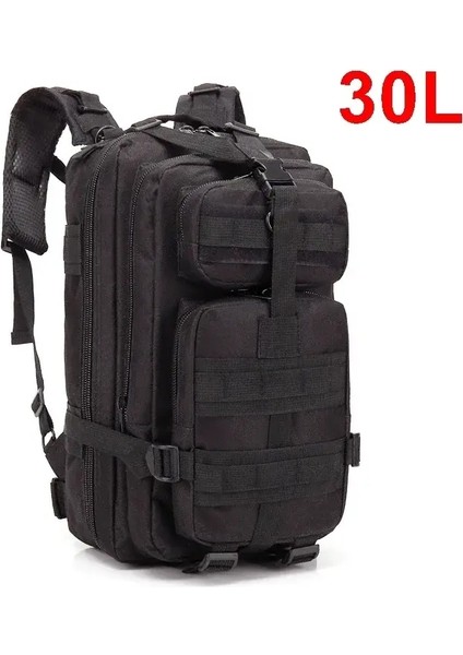 30/50L Taktik Sırt Çantaları Adam Hking Açık Hava Hayatta Kalma Çantaları 3p Saldırı Paketi Edc Molle Pack Trekking Avcılık Bagcolor: 30L Siyah (Yurt Dışından)