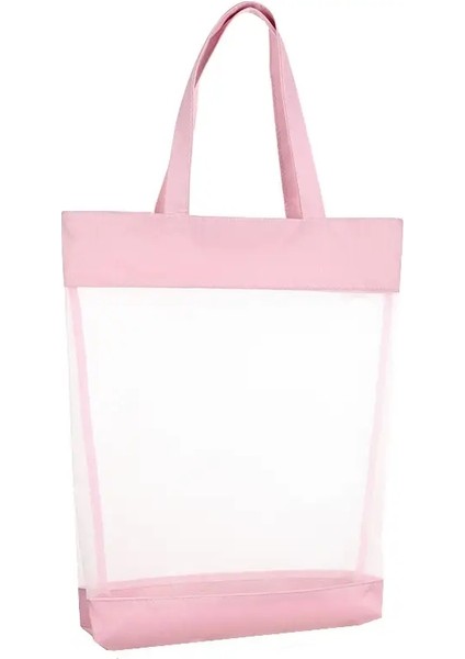 1 Basit Şeffaf Dosya Çanta Mesh Çanta Tote Çanta Öğretici Çanta Sanat Kitabı Depolama Bagcolor: Pink (Yurt Dışından)