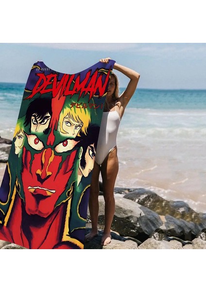 Anime Şeytanman Crybaby Mikrofiber Battaniye Hızlı Kurutma Plaj Havlusu Büyük Boyutlu Baskı Süper Emici Havuz Battaniyesi: Z10/BEDEN: Pamuk 30X30CM (Yurt Dışından)