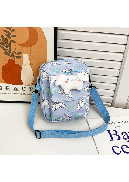 Küçük Taze Çizgi Film Omuz Messenger Çantası Sevimli Çocuklar Şık Modaya Uygun Küçük Para Sırt Çantası Renk: Mavi (Yurt Dışından)