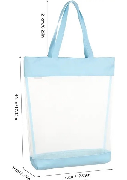 1 Basit Şeffaf Dosya Çanta Örgü Çanta Çanta Çantası Öğretici Çanta Sanat Kitap Depolama Çantası Renk: Mavi (Yurt Dışından)