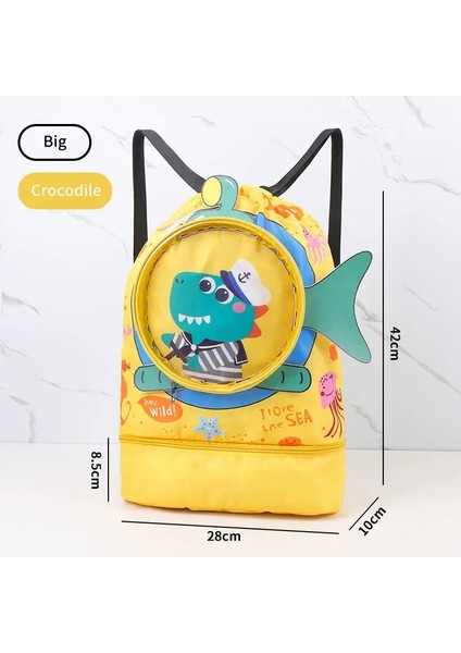 Çocuklar Yüzmek Torba Kuru Islak Ayırma Su Geçirmez Depolama Çantası Kızlar Erkekler Spor Moda Taşınabilir Sevimli Karikatür Çocuklar Sırt Çantası Renk: Büyük Timsah (Yurt Dışından)