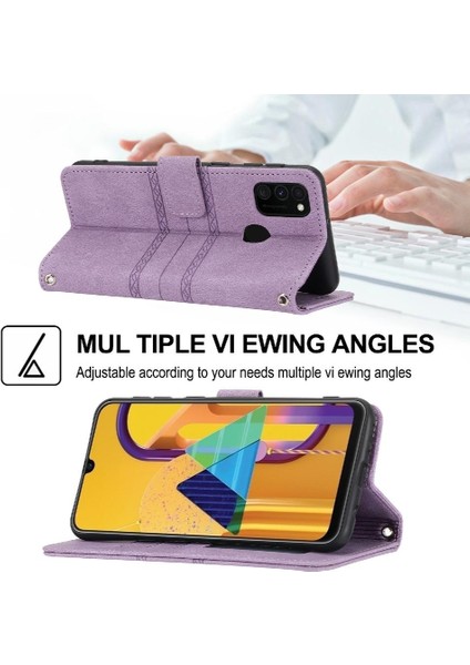Samsung Galaxy M21 Için Flip CASE/M30S Kickstand Cüzdan Kılıf Manyetik Pu (Yurt Dışından) modelleri
