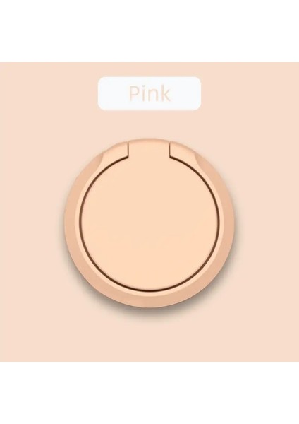 Lüks Metal Cep Telefonu Soketi Tutucu Universal 360 Derece Döndürme Parmak Yüzük Destek Araç Braketi Stand Aksesuarları Renk: Pembe (Yurt Dışından)