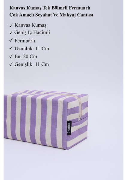 Lila SHK221 Kanvas Kumaş, Tek Bölmeli, Fermuarlı, Çok Amaçlı Seyahat ve Makyaj Çantası modelleri