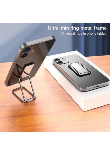 Katlanabilir Evrensel Parmak Yüzüğü Telefon Tutucu Standı Braket Telefon Tutucusu 360 Derece Cep Telefonu Pedi Arka Çıkartma Rengi: Gümüş (Yurt Dışından)