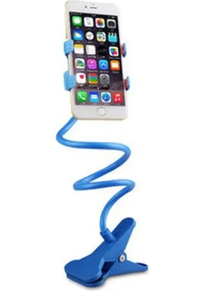 Gooseneck Telefon Tutucu Universal 360 Esnek Cep Telefonu Stand Tembel Braket Dıy Ayarlanabilir Uzun Kol Telefon Montajları Yatak Masası Rengi: Mavi (Yurt Dışından)