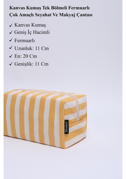 Sarı SHK221 Kanvas Kumaş, Tek Bölmeli, Fermuarlı, Çok Amaçlı Seyahat ve Makyaj Çantası modelleri