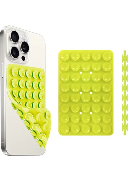 Silikon Emme Kupası Telefon Kılıfı Montaj Iphone Android Renk Için Selfie ve Videolar Için Çift Taraflı Eller Serbest Güçlü Kavrama Sahibi: 4 (Yurt Dışından)