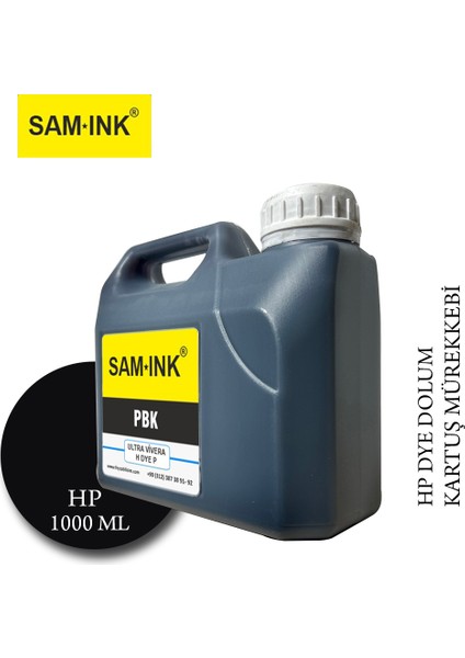 ® Samink Hp Z Serisi Plotter Pigment Kartuş Dolum Mürekkebi Pk (Photo BLACK)-1000ML-