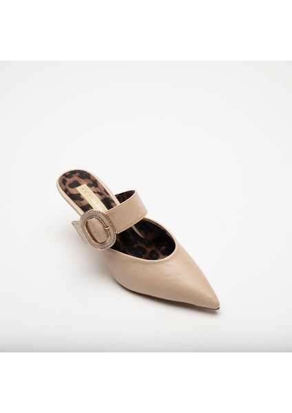 Debora Taş Detaylı Yüksek Topuk Kadın Terlik Ayakkabı