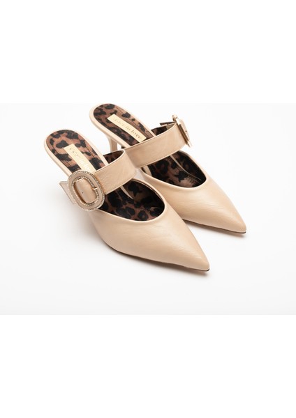 Debora Taş Detaylı Yüksek Topuk Kadın Terlik Ayakkabı modelleri