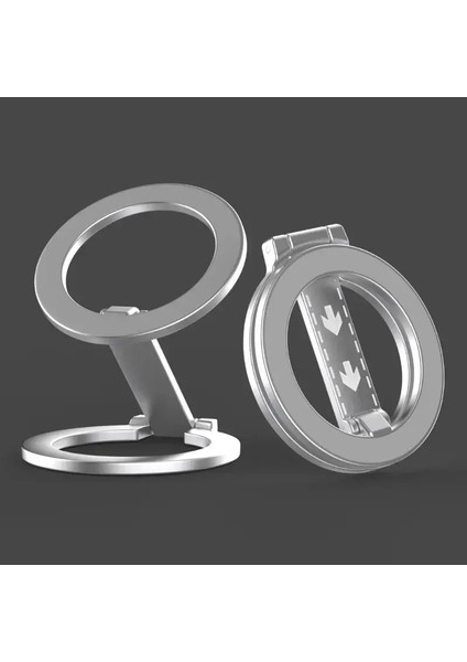 Magsafe Için Çift Taraflı Manyetik Telefon Yüzük Tutucu Için iPhone Için Kickstand Mıknatıs Kavrama 16 15 14 Huawei Xiaomi Stand Holdercolor: Silver (Yurt Dışından)