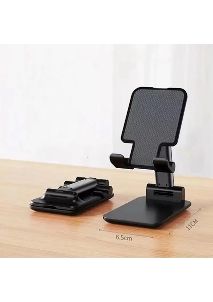 Katlanabilir Masa Cep Telefonu Tutucu iPhone iPad Xiaomi Ayarlanabilir Masaüstü Tablet Tutucu Evrensel Tablo Cep Telefonu Stancolor: Siyah (Yurt Dışından)