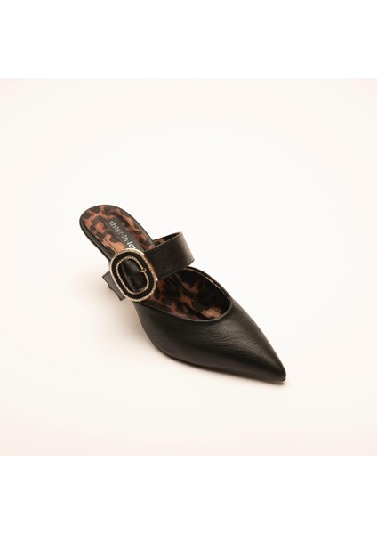 Debora Taş Detaylı Yüksek Topuk Kadın Terlik Ayakkabı