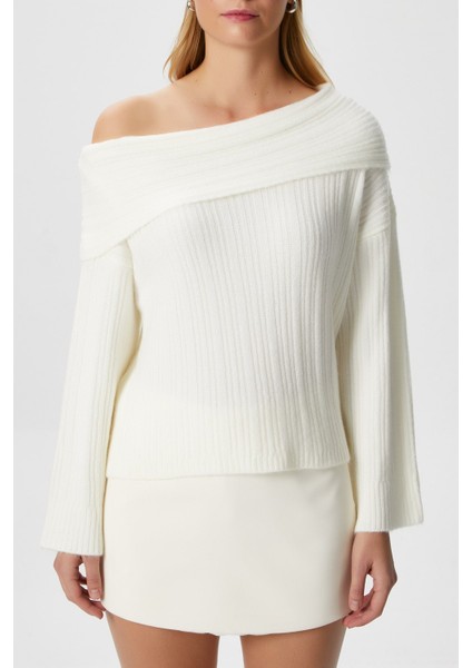 Kadın Perla Krem Yumuşak Dokulu Kazak modelleri