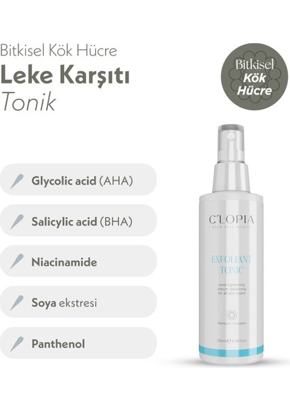 Anti-Aging ve Leke Karşıtı Bitkisel Kök Hücre Tonik, Glikolik Asit, Salisilik Asit, Niacinamide fiyatları