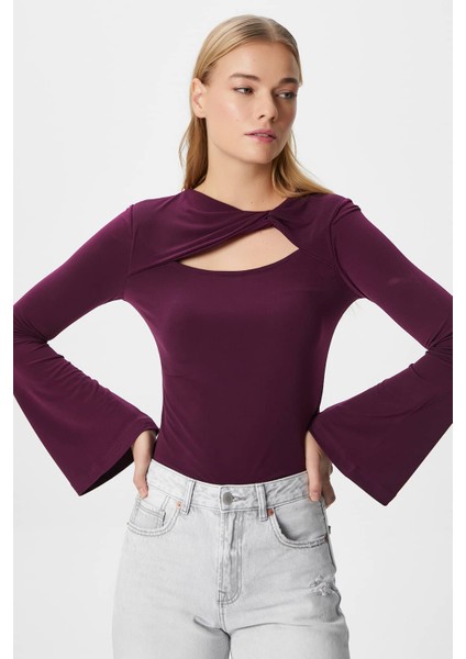 Kadın Roof Mürdüm Sandy Bluz