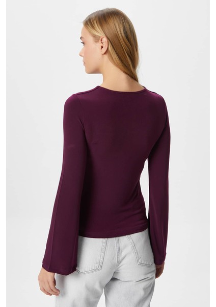 Kadın Roof Mürdüm Sandy Bluz