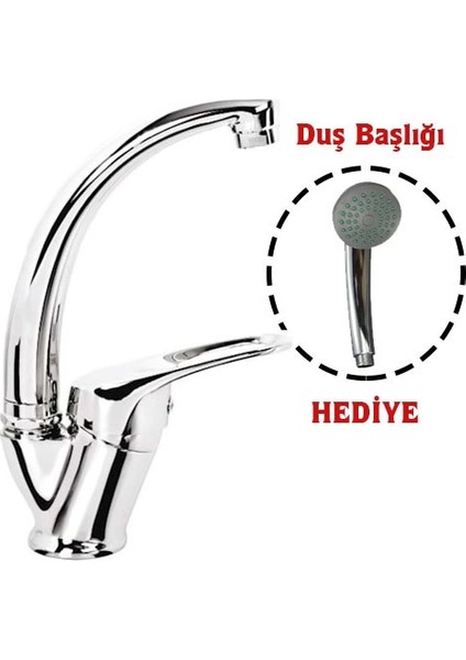AYDOGANTICARET44 Mix Kuğu Banyo Batarya + Duş Başlığı Hediyeli