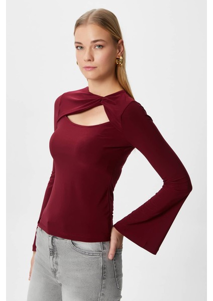 Kadın Roof Bordo Sandy Bluz