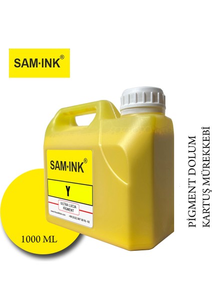 ® Samink Canon Pro Serisi Plotter Dye Kartuş Dolum Mürekkebi PFI-1300 PFI-1700 Y (Yellow) -1000ML-