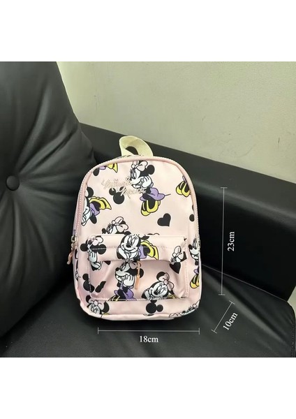Disney 2025 Yeni Karikatür Mickey Sevimli Sırt Çantası Kadınlar Minnie Canvas School Bag Moda Büyük Kapasite Sırt Çantası Kızlar Mochilacolor: F18 23X18X10CM (Yurt Dışından)