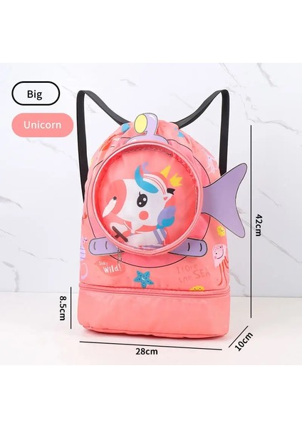 Çocuklar Yüzmek Torba Kuru Islak Ayırma Su Geçirmez Depolama Çantası Kızlar Erkekler Spor Moda Taşınabilir Sevimli Karikatür Çocuklar Backpackcolor: Küçük Köpekbalığı (Yurt Dışından)