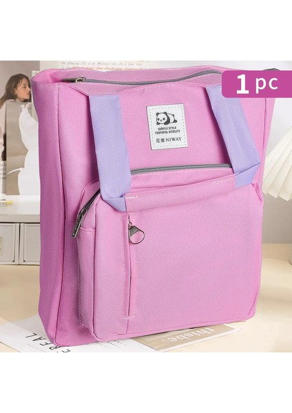 3 Renk Oxford Bezi Çok Katmanlı Morandi Renk Okulu Malzemeleri Özel Ders Poşeti Taşınabilir Öğrenci Tuval Karikatür Kırtasiye Bagcolor: Pink (Yurt Dışından)