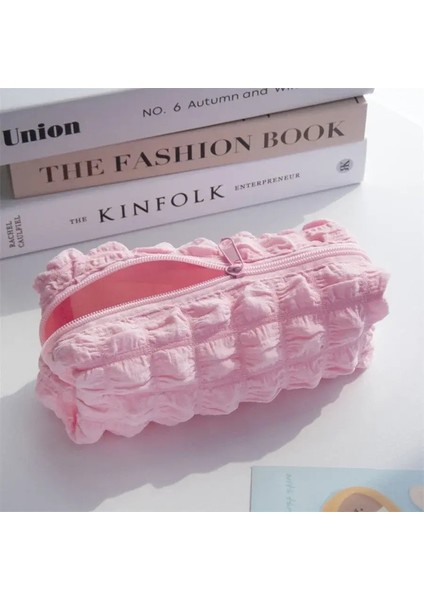 Puf Kalem Kutusu Kawaii Ins Büyük Kapasiteli Kalem Çantası Basit Depolama Çantası Kızlar Kozmetik Çanta Okul Malzemeleri Kırtasiye Çantası Renk: Saf Pembe (Yurt Dışından)