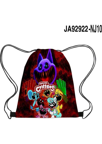 Sıcak Oyun Gülümseyen Yaratıklar Çevre Okul Çantası Backpack Backstring Cep Çocuklar Için En Iyi Doğum Günü Hediyesi Mochila Renk: 05 (Yurt Dışından)