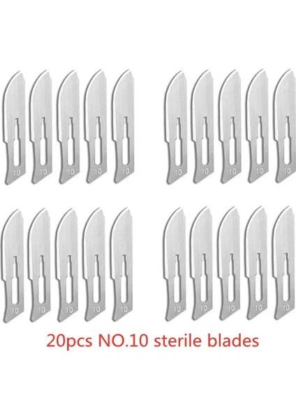 20-100 Pcs Karbon Çelik Dıy Kesme Telefonu Onarım Için Cerrahi Bıçaklar Oyma Hayvan Kaşları Bakım Bakımı Bakımı Neşter Bıçağı Renk: 20 Pcs No.10 (Yurt Dışından)