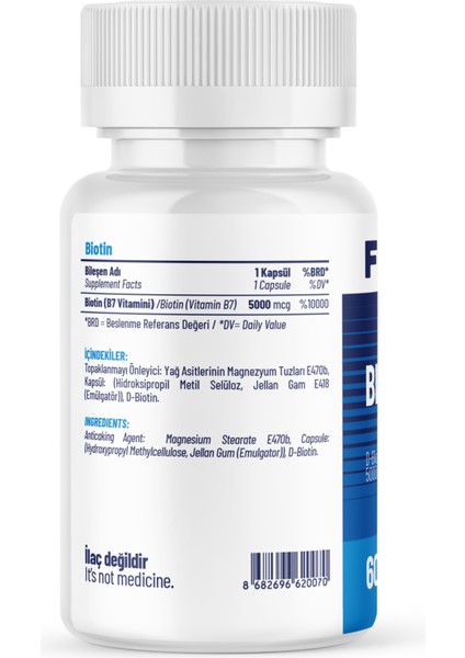 BİOTİN 5000mcg - 60 Kapsül x 2 Adet fiyatları