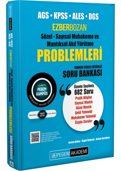 KPSS ALES DGS Ezberbozan Sözel-Sayısal Muhakeme ve Mantıksal Akıl Yürütme Problemleri Soru Bankası