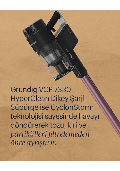 VCP 7330 HyperClean 450 Watt BLDC Motor Şarjlı Dik Süpürge