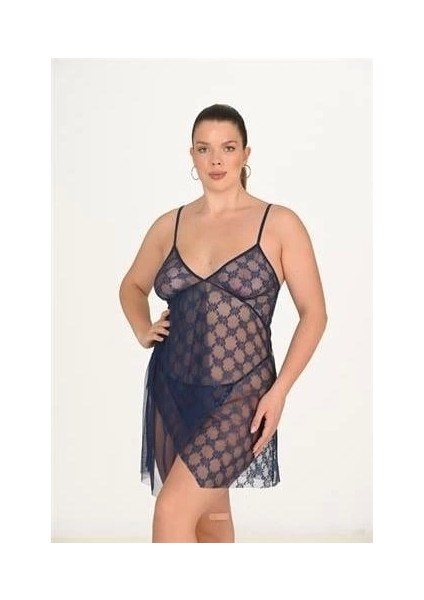 Arias Closet Büyük Beden Lacivert Gecelik 3046 fiyatları