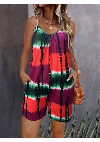 Kadın Ip Askılı Yuvarlak Yaka Cepli Kısa Şort Süprem Takım modelleri