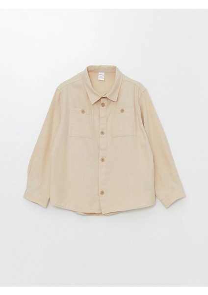 Lcw Kids Bej Uzun Kollu Basic Erkek Çocuk Gömlek modelleri